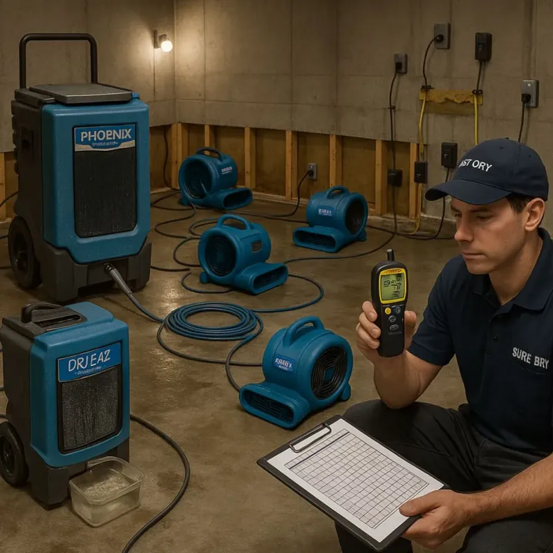 Structural Drying and Dehumidification process in Rock Island, IL